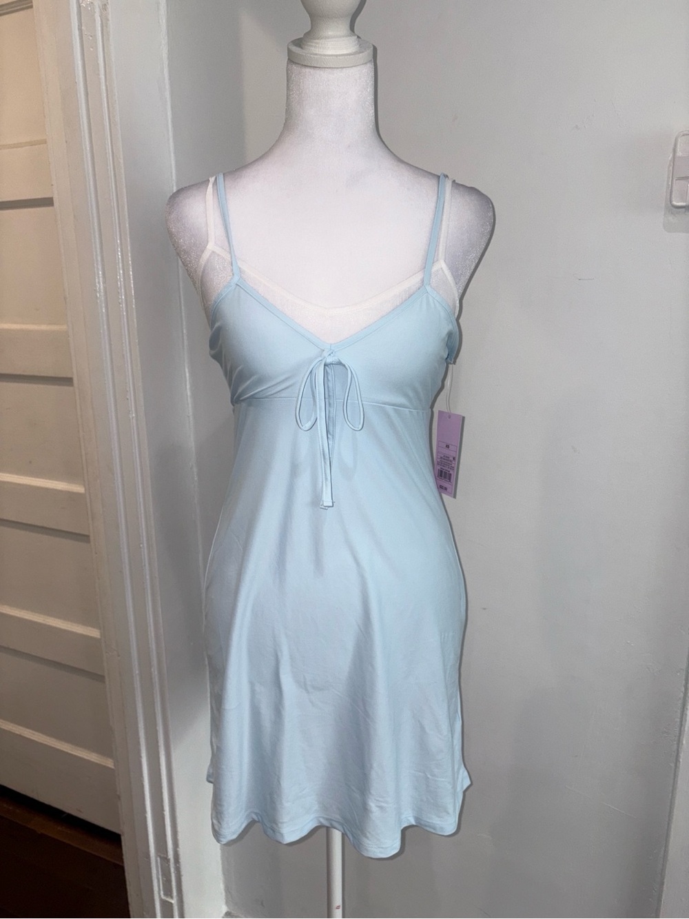 wild fable Light Blue Tie-Front Slip Dress